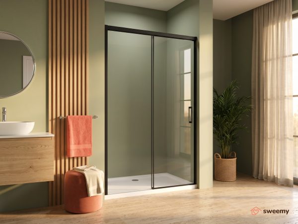 Porta doccia SWY-Las Vegas, porta scorrevole soft close, per nicchia, reversibile, vetro temperato 8 mm, H 200 cm