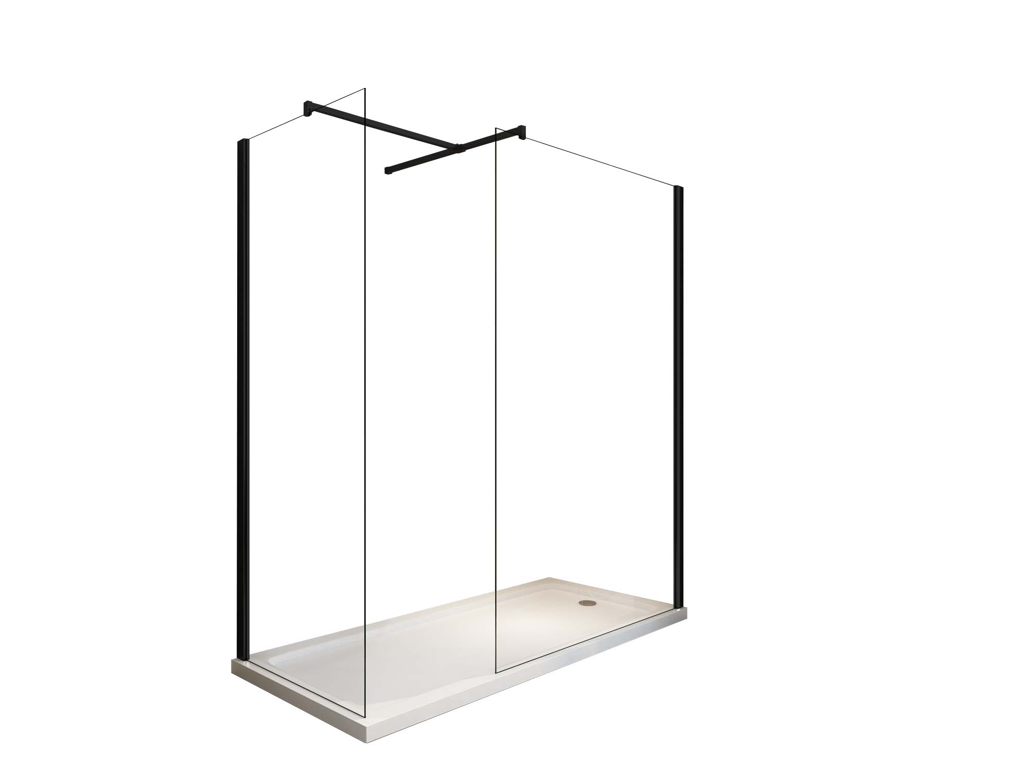 Box doccia angolare SWY-Filadelfia WT, doppia parete con braccio a T, ingresso libero, vetro temperato 8 mm, H 200 cm - immagine 10
