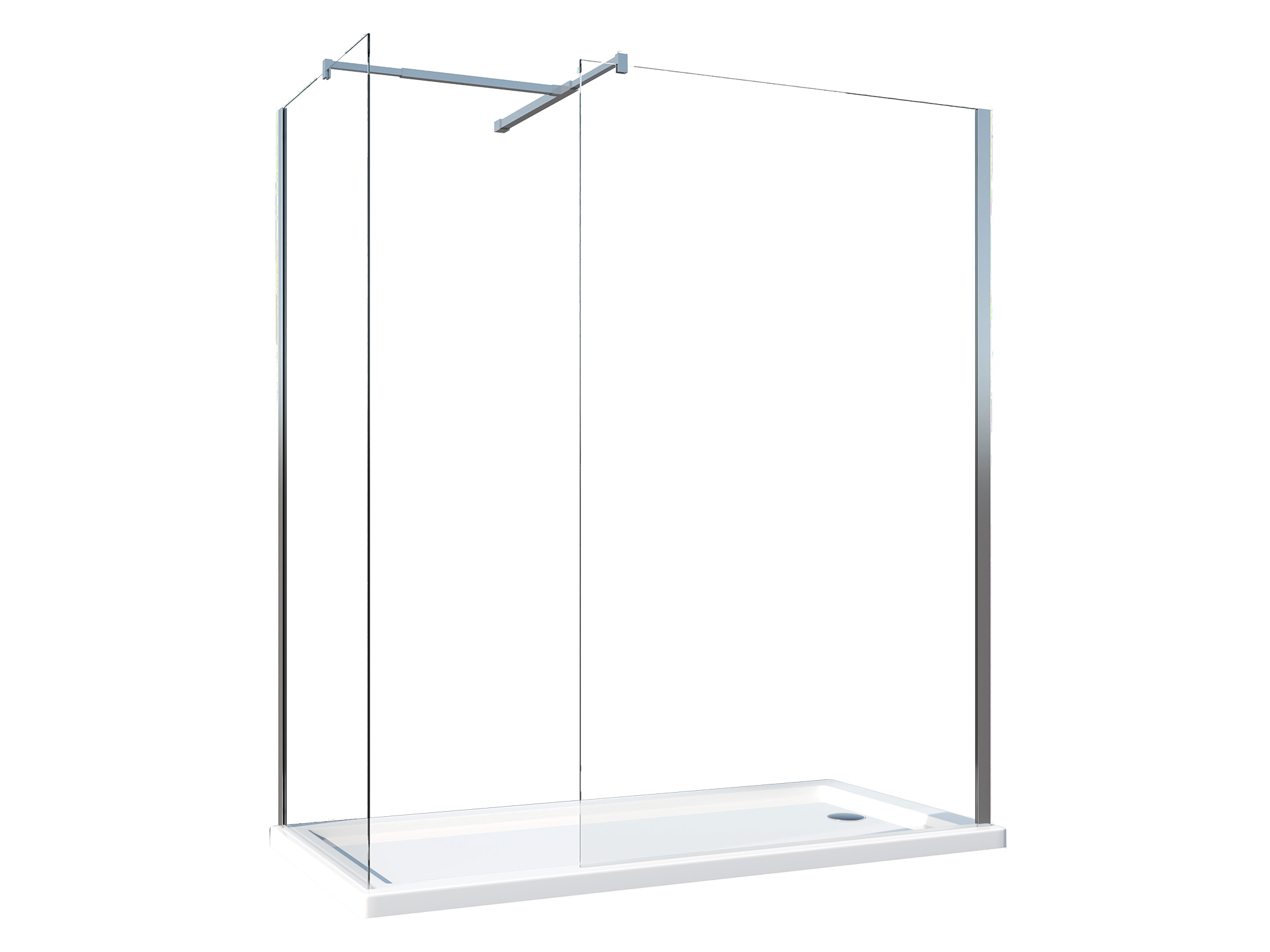 Box doccia angolare SWY-Filadelfia WT, doppia parete con braccio a T, ingresso libero, vetro temperato 8 mm, H 200 cm - immagine 5